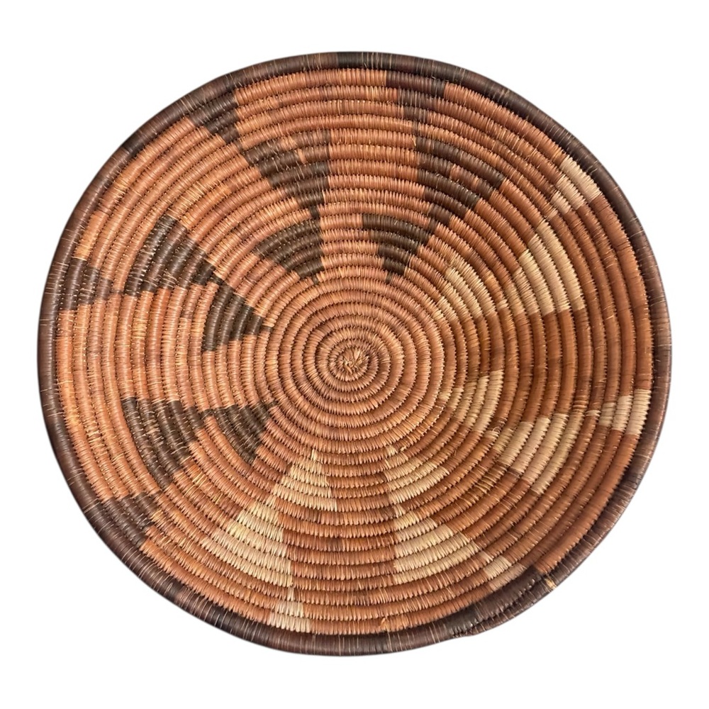 Handwoven Vintage Decorative Woven Wall Basket - great condition